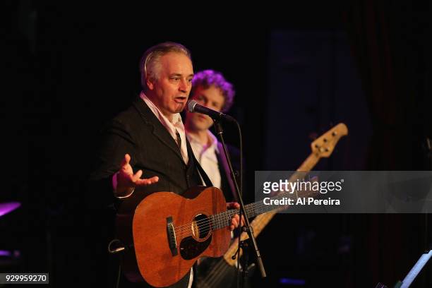 Wesley Stace performs as part of the Wesley Stace's Cabinet of Wonders variety show at City Winery on March 9, 2018 in New York City.