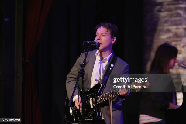 David Nagler performs as part of the Wesley Stace's Cabinet of Wonders variety show at City Winery on March 9, 2018 in New York City.