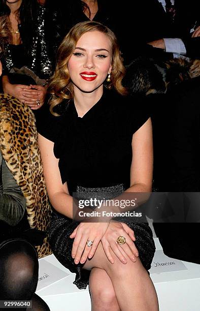 Scarlett Johansson attends the launch party of the Mango collection at the Caja Magica on November 11, 2009 in Madrid, Spain.