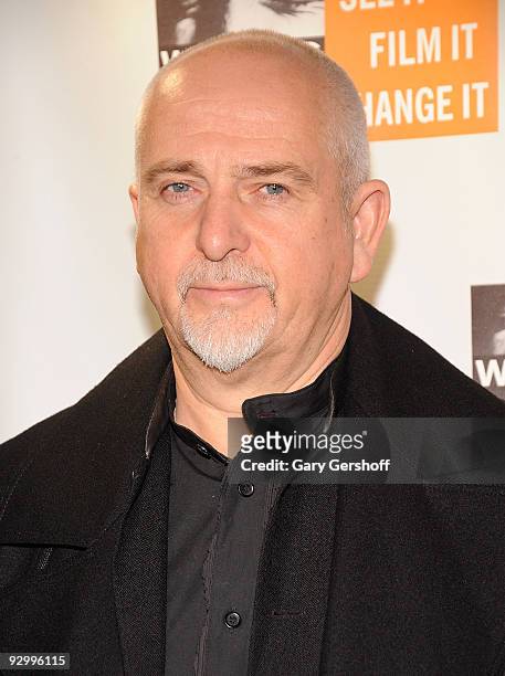 Musician/activist Peter Gabriel attends the 5th annual Focus for Change benefit dinner & concert at Roseland Ballroom on November 11, 2009 in New...