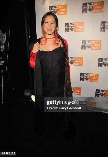 Singer Lila Downs attends the 5th annual Focus for Change benefit dinner & concert at Roseland Ballroom on November 11, 2009 in New York City.