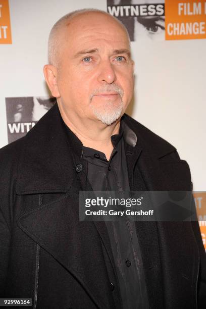Musician/activist Peter Gabriel attends the 5th annual Focus for Change benefit dinner & concert at Roseland Ballroom on November 11, 2009 in New...