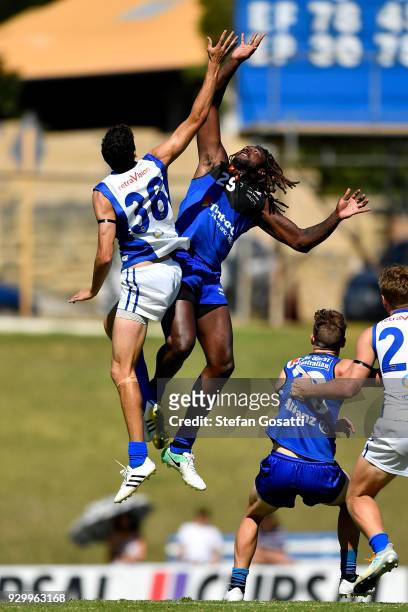 Nic Naitanui competes in the WAFL pre-season match between East Fremantle and East Perth on March 10, 2018 in Perth, Australia.
