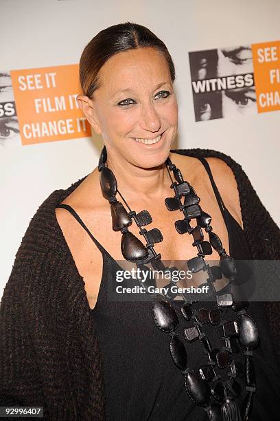 Fashion designer Donna Karan attends the 5th annual Focus for Change benefit dinner & concert at Roseland Ballroom on November 11, 2009 in New York...