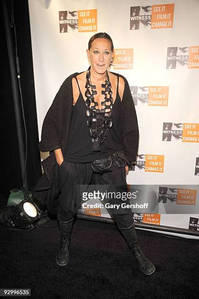 Fashion designer Donna Karan attends the 5th annual Focus for Change benefit dinner & concert at Roseland Ballroom on November 11, 2009 in New York...