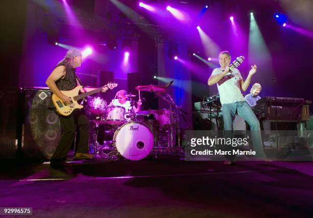 Roger Glover, Ian Paice and Ian Gillan and Don Airey of Deep Purple perform at Clyde Auditorium on November 11, 2009 in Glasgow, Scotland.