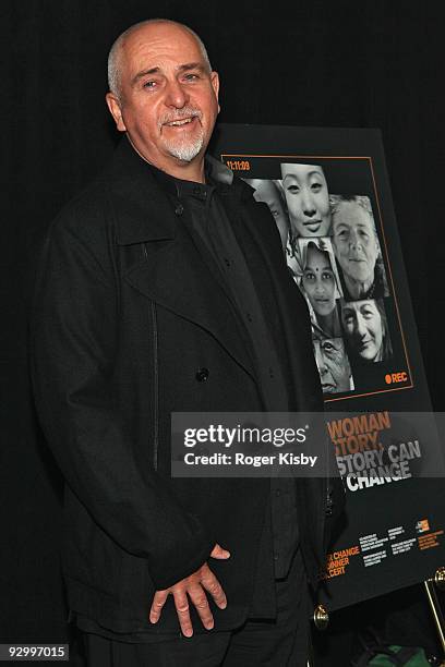 Peter Gabriel attends the fifth annual Focus for Change benefit dinner and concert at Roseland Ballroom on November 11, 2009 in New York City.