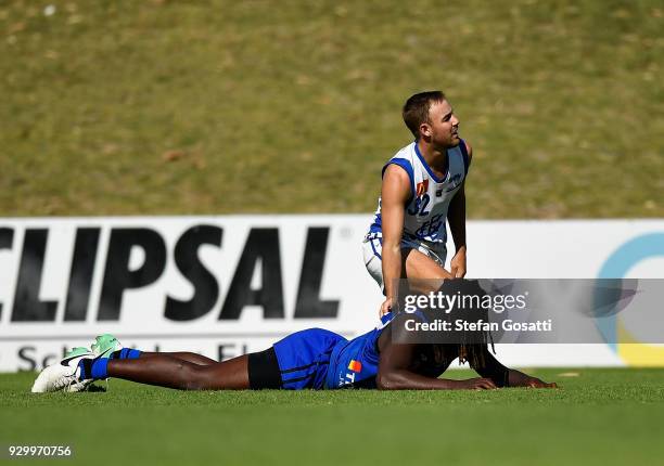 Nic Naitanui competes in the WAFL pre-season match between East Fremantle and East Perth on March 10, 2018 in Perth, Australia.