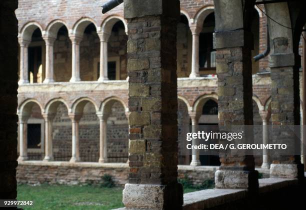 Cloister of the church of St Helena, church of Saints George and Zeno, chapter of the cathedral, Verona , Veneto, Italy.