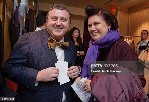 Designer Alber Elbaz and fashion reporter Suzy Menkes attend the Lanvin Party to celebrate the release of Mika's EP 'Songs Of Sorrow' on November 11,...