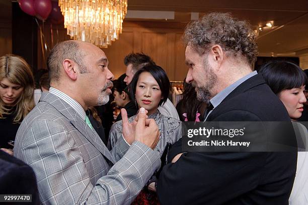 Designer Christian Louboutin, pianist Rosey Chan and director Mike Figgis attend the Lanvin Party to celebrate the release of Mika's EP 'Songs Of...