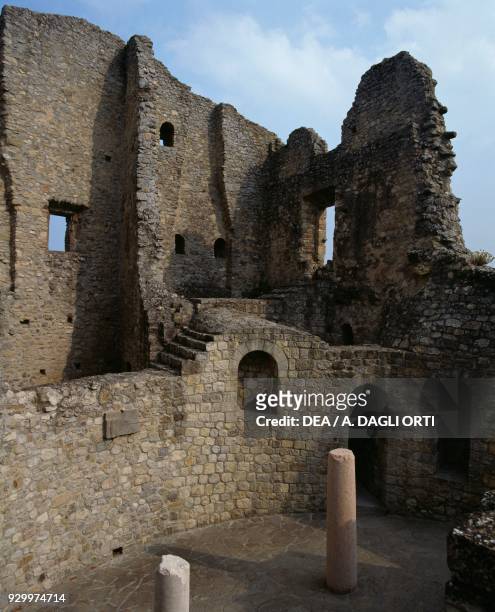 Ruins of Castle of Matilda of Canossa in Ciano d'Enza, Canossa, Emilia-Romagna. Italy, 10th century.