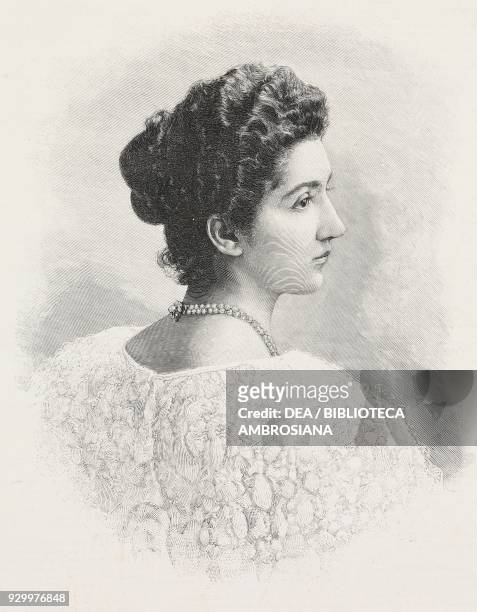 Portrait of Princess Elena of Montenegro , photograph by Adele, from L'Illustrazione Italiana, Year XXIII, No 35, August 30, 1896.