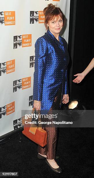 Actress Susan Sarandon attends the 5th annual Focus for Change benefit dinner & concert at Roseland Ballroom on November 11, 2009 in New York City.