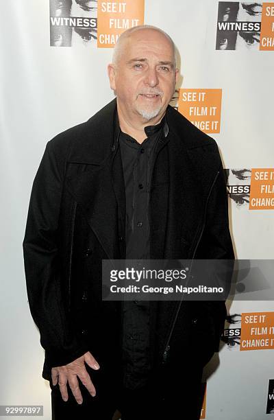 Peter Gabriel attends the 5th annual Focus for Change benefit dinner & concert at Roseland Ballroom on November 11, 2009 in New York City.