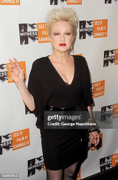 Singer Cyndi Lauper attends the 5th annual Focus for Change benefit dinner & concert at Roseland Ballroom on November 11, 2009 in New York City.