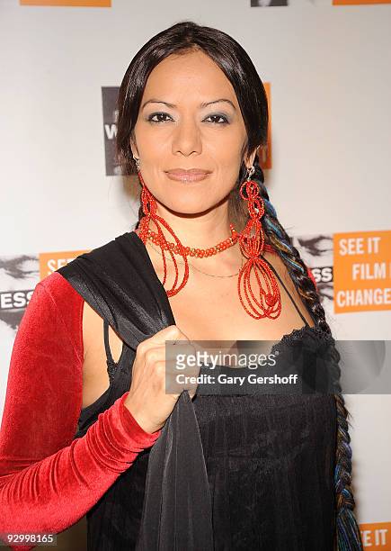 Singer Lila Downs attends the 5th annual Focus for Change benefit dinner & concert at Roseland Ballroom on November 11, 2009 in New York City.