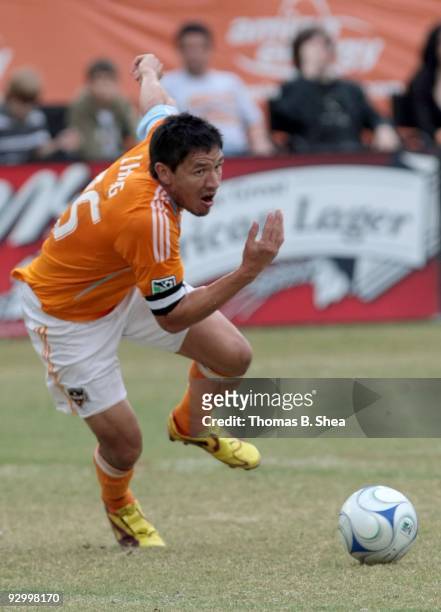 Brian Ching of the Houston Dynamo against the Seattle Sounders on November 8, 2009 at Robertson Stadium in Houston, Texas.