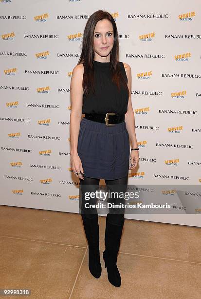 Actress Mary-Louise Parker attends the Soho Flagship Store celebration & launch of ONE+ALL at Banana Republic Soho Flagship Store on November 11,...