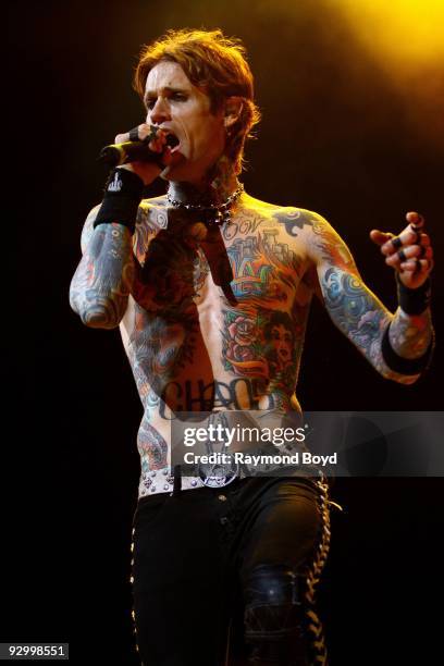 November 06: Singer Josh Todd of Buckcherry performs at the United Center in Chicago, Illinois on November 06, 2009.