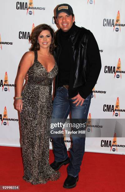 Musician Rodney Atkins and guest attends the 43rd Annual CMA Awards at the Sommet Center on November 11, 2009 in Nashville, Tennessee.