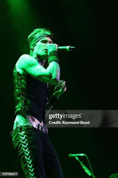 November 06: Singer Josh Todd of Buckcherry performs at the United Center in Chicago, Illinois on November 06, 2009.