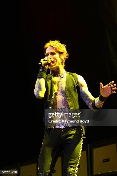 November 06: Singer Josh Todd of Buckcherry performs at the United Center in Chicago, Illinois on November 06, 2009.