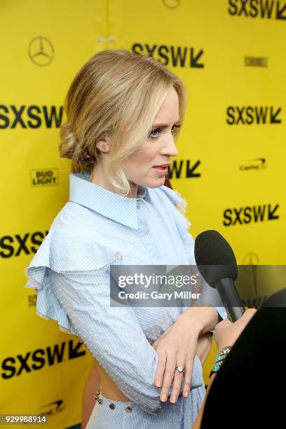 Emily Blunt atrends the screening of "A Quiet Place" during the South By Southwest Conference and Festivals at the Paramount Theatre on March 9, 2018...