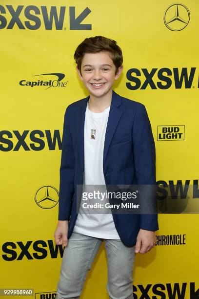 Noah Jupe attends the screening of "A Quiet Place" during the South By Southwest Conference and Festivals at the Paramount Theatre on March 9, 2018...