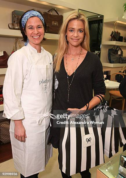 Chef Jaimie Carter and Denise Richards attend a cocktail hosted by Platine Pop-Up Bakery and Anya Hindmarch to Benefit CoachArt on November 11, 2009...