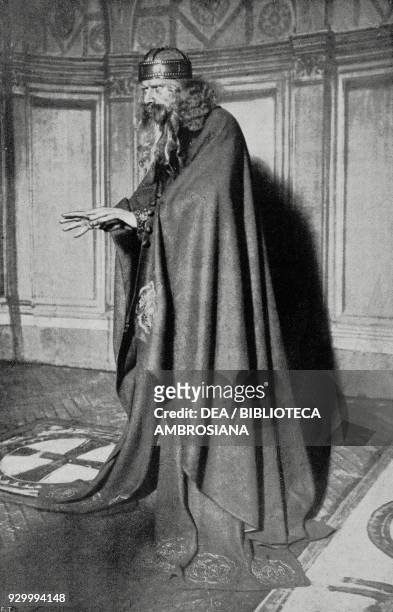 King Archibaldo, interpreted by Walter Tumiati , from L'Amore dei tre Re , Opera by Italo Montemezzi , represented at Teatro Argentina in Rome in...