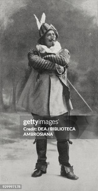 Italian actor Andrea Maggi in the role of Cyrano de Bergerac, from L'Illustrazione Italiana, Year XXXVII, No 19, May 8, 1910.