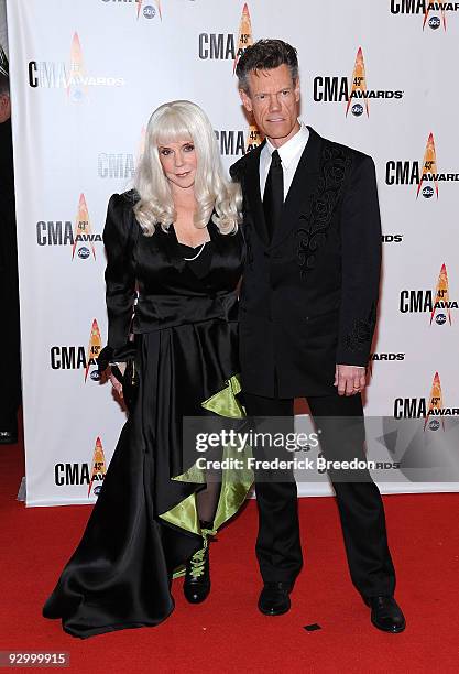 Singer Randy Travis and wife Lib Hatcher Travis attends the 43rd Annual CMA Awards at the Sommet Center on November 11, 2009 in Nashville, Tennessee.