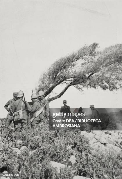 The marabout tree, advanced Italian lookout post attacked several times by the Arabs, Libya, Italian-Turkish war, from L'Illustrazione Italiana, Year...
