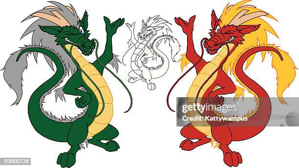 Winking Dragon Chinese Dragon Line Drawing Photos and Premium High Res Pictures ...