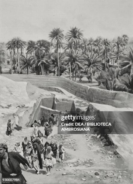 Remains of the hanging gardens of Babylon, Iraq, photograph by Alfredo Rizzini, from L'Illustrazione Italiana, Year XXXVIII, No 6, February 5, 1911.