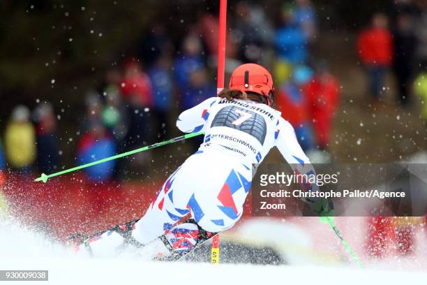 Petra Vlhova of Slovakia in action during the Audi FIS Alpine Ski World Cup Women's Slalom on March 10, 2018 in Ofterschwang, Germany.