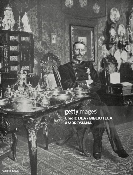 Gustav V , King of Sweden, photograph by Chusseau Flaviens, from L'Illustrazione Italiana, Year XXXVIII, No 17, April 23, 1911.