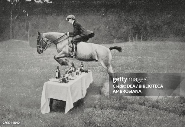 Prince Aimone performing the table jump, photo by Carlo La Barbera, from L'Illustrazione Italiana, Year XXXVI, No 42, October 17, 1909.