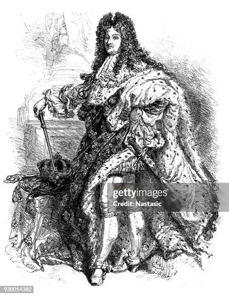 louis xiv of france - louis xiv of france stock illustrations