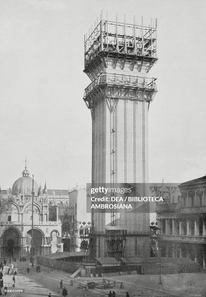 Reconstruction of St Mark's bell tower in Venice