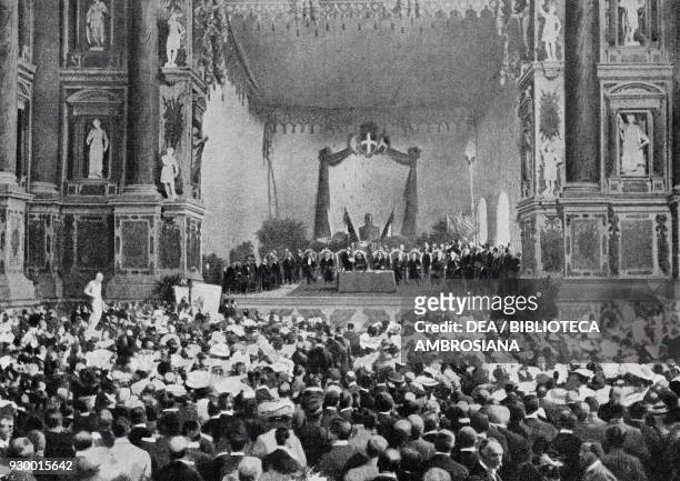 Inauguration of the Congress of Italian Scientists in the Farnese amphitheatre, Parma, September 23 Italy, photograph by Tarquini, from...