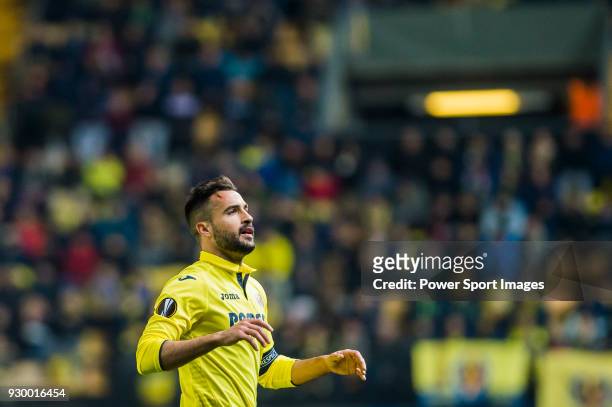 Mario Gaspar Perez Martínez of Villarreal CF looks on during the UEFA Europa League 2017-18 Round of 32 match between Villarreal CF and Olympique...