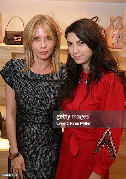 Actresses Rosanna Arquette and Shiva Rose pose at a luncheon to celebrate the launch of Harper's Bazaar "Fabulous At Every Age" held at the Fendi...