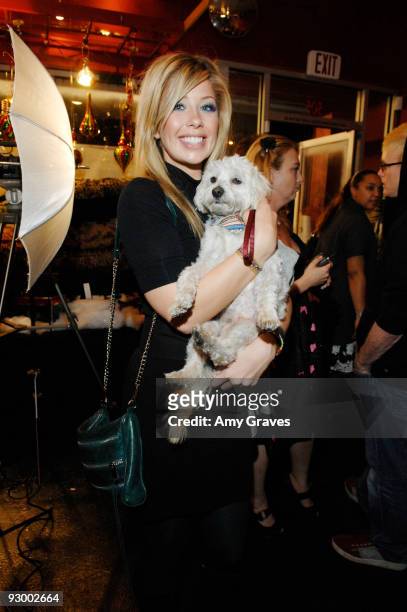 Television personality Holly Montag attends a party hosted by D Cups Saving Tea Cups at Bark'n Bitches to Celebrate 1,000 rescued and re-homed...