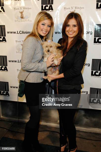 Television personalities Holly Montag and Stacie Hall attend a party hosted by D Cups Saving Tea Cups at Bark'n Bitches to Celebrate 1,000 rescued...