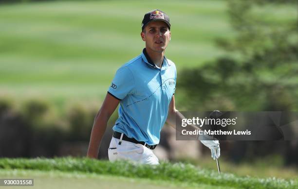 Matthias Schwab of Austria looks on during day three of the Hero Indian Open at Dlf Golf and Country Club on March 10, 2018 in New Delhi, India.