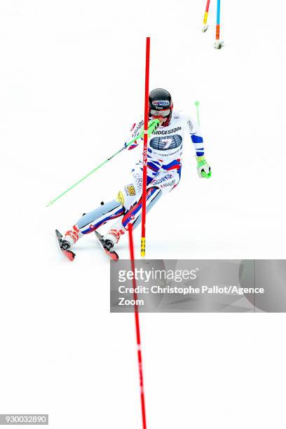 Petra Vlhova of Slovakia competes during the Audi FIS Alpine Ski World Cup Women's Slalom on March 10, 2018 in Ofterschwang, Germany.