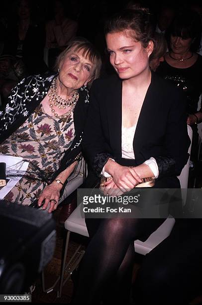 Actor Patrick Dewaere's mother Madame Bourdeau and Romy Schneider's Daughter Sarah Biasini attend the Romy Schneider and Patrick Dewaere Awards...