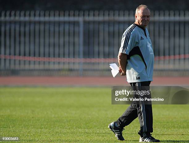 Graham Henry head coach of New Zealand in action during the New Zealand training session at Arena Civica on November 12, 2009 in Milan, Italy.